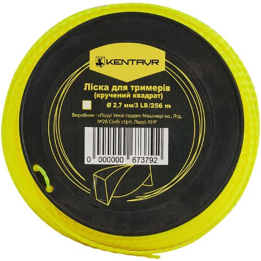 Фото 2 Лісочка для тримера КЕНТАВР Кручений квадрат 2.7 мм 3LB 256 м Yellow (67379)