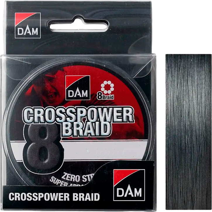 

Шнур DAM Crosspower 8-Braid 300 м 0.13 мм 7.2 кг/16 Lb Dark Grey (65848), Шнур Crosspower 8-Braid 300м