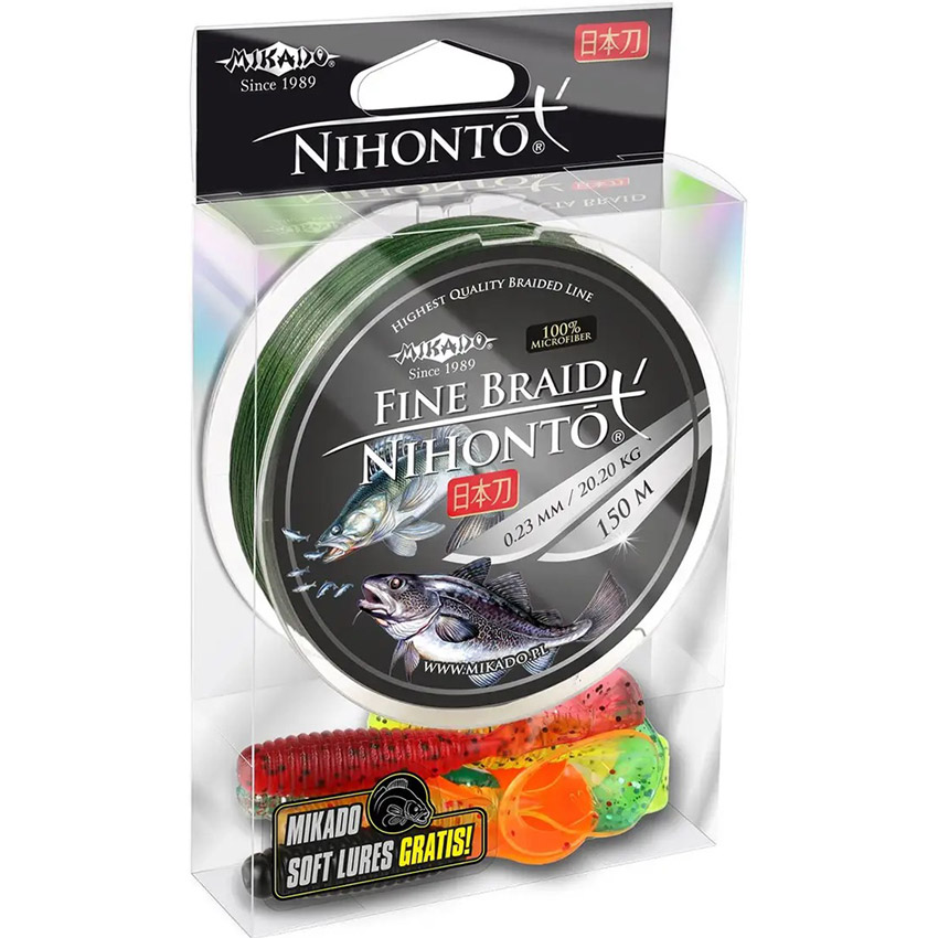 

Шнур MIKADO Nihonto Fine Braid 150 м 0.10 мм 7.70 кг Green (Z19G-010), Шнур Nihonto Fine Braid 150м 0.10мм 7.70кг green
