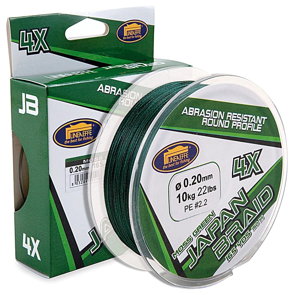 

Шнур LINEAEFFE Japan Braid 4X Moss Green 150 м/ 165yds 0.14 мм FishTest-6.80 кг (3016014), Шнур Japan Braid 4X мoss Green 150м/