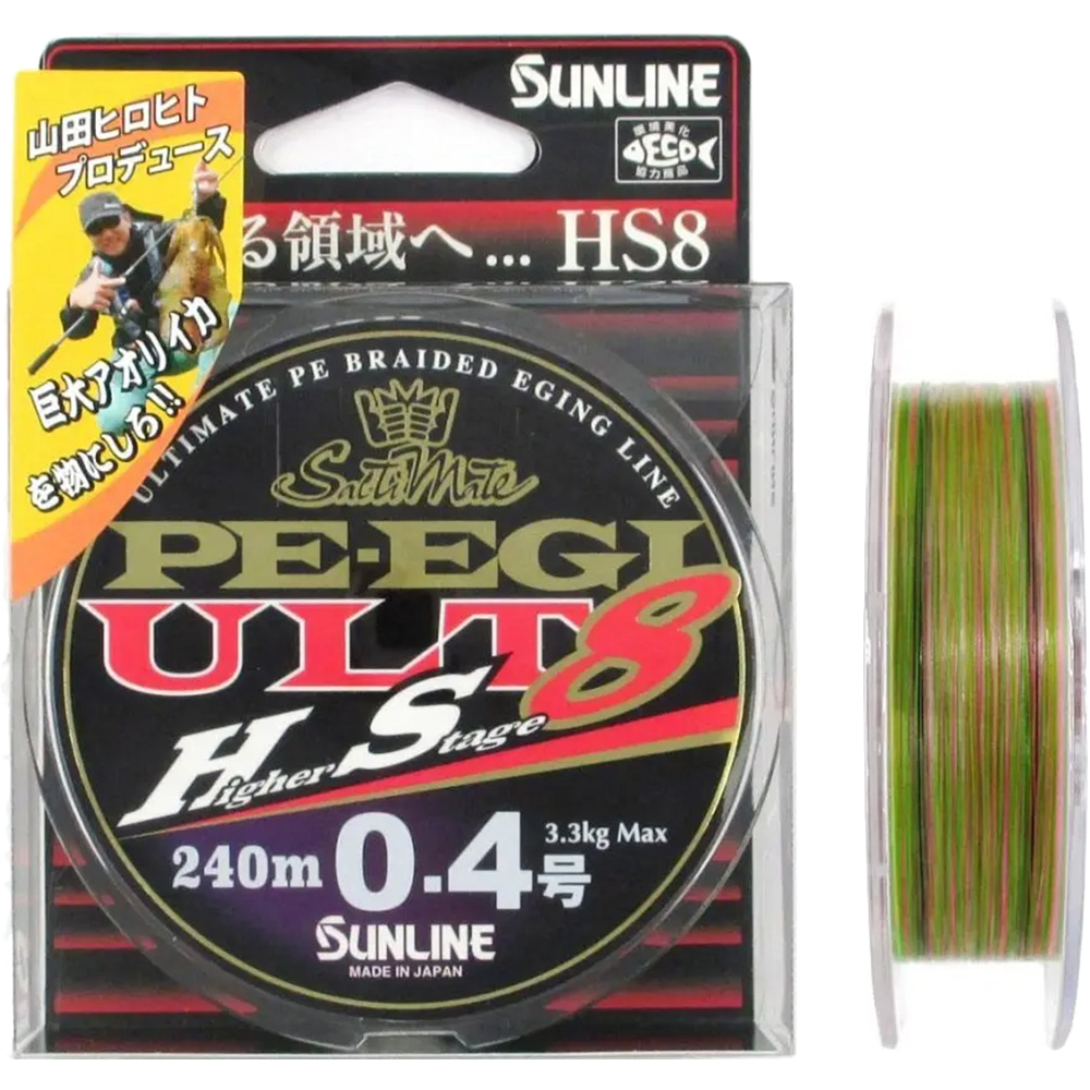 Шнур SUNLINE PE EGI ULT HS8 180m #0.5/0.117mm 3.9kg (60092522) динамическая ударная нагрузка 8