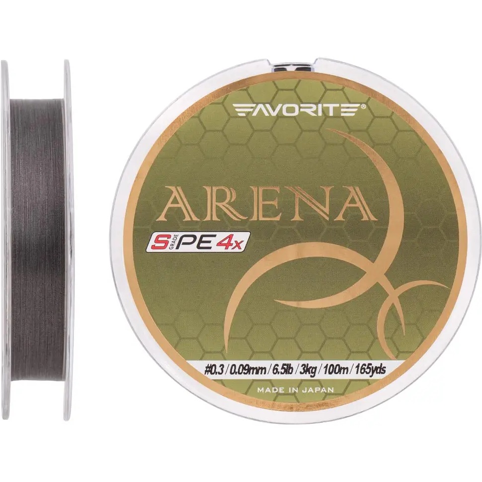 Шнур Favorite Arena PE 4x100 м #0.3/0.09 мм Silver Gray (1693.10.94)
