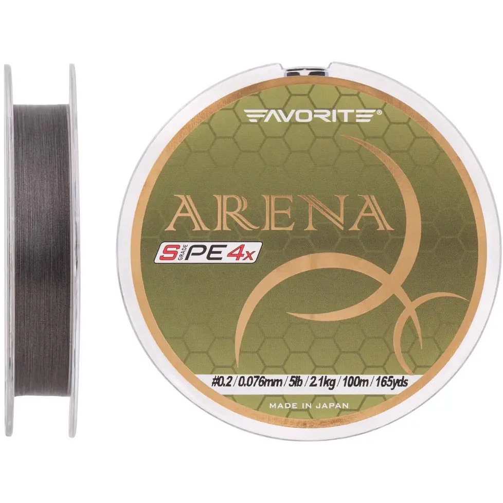 Шнур Favorite Arena PE 4x 100м 0.2/0.076 мм 5lb/2.1 кг Silver gray (1693.10.93)