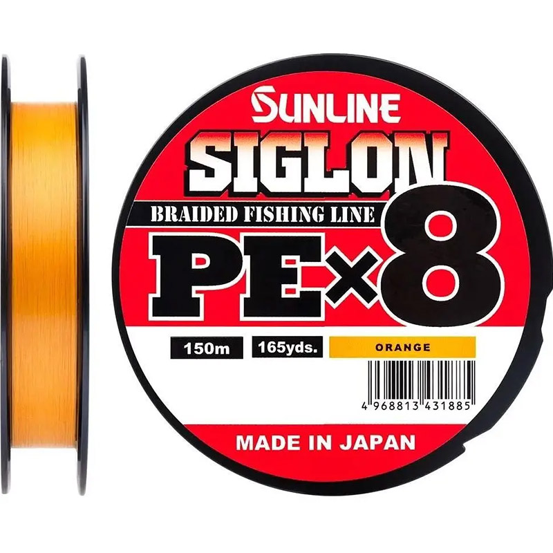 Шнур SUNLINE Siglon PE х8 150m #0.8/0.153mm 12lb/6.0kg Orange (63052888)