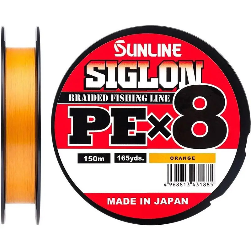 Шнур SUNLINE Siglon PE х8 150m #1.7/0.223mm 30lb/13.0kg Orange (63052896)
