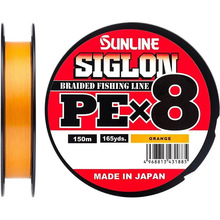 Шнур SUNLINE Siglon PE х8 150m #3.0/0.296mm 50lb/22.0kg Orange (63052902)