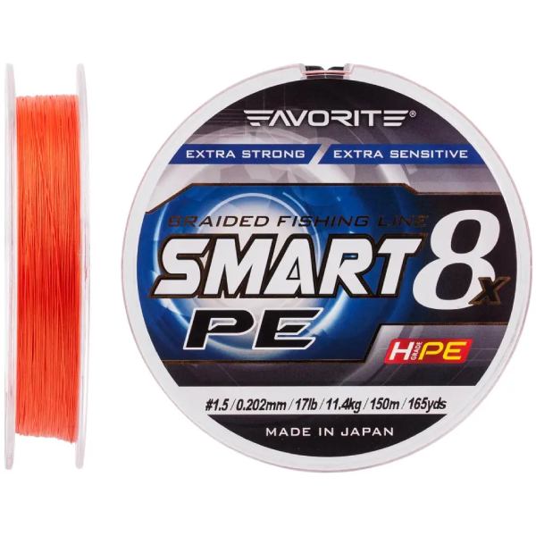 Шнур FAVORITE Smart PE 8x 150 м 0.202 мм Red Orange (1693.10.84)