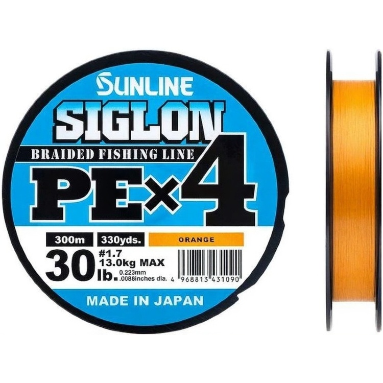 Шнур Sunline Siglon PE х4 300 м #1.7/0.223 мм 30lb/13.0 кг оранжевий (63052186)