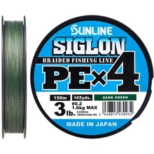 Шнур Sunline Siglon PE х4 150 м #0.2/0.076 мм 3lb/1.6 кг темно-зелений (63052040)