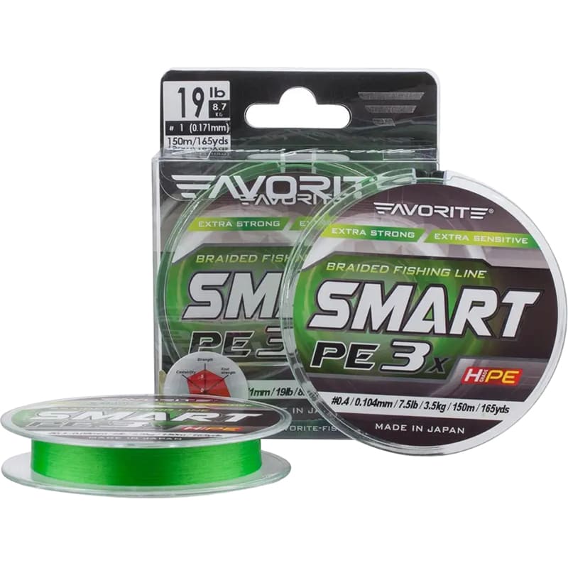 Шнур Favorite Smart PE 3x 150 м Green (1693.10.63) динамічне ударне навантаження 6