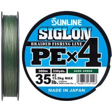 Шнур Sunline Siglon PE х4 300 м #2.0/0.242mm 35lb/15.5 кг темно-зелений (63052158)