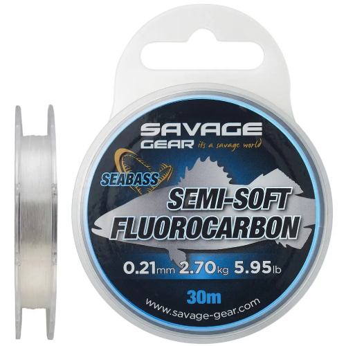 Флюорокарбон SAVAGE GEAR Semi-Soft Seabass 30 м 0.25 мм Clear (74484)