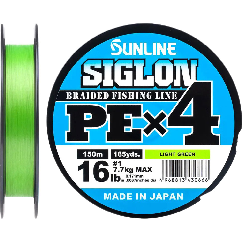 Шнур SUNLINE Siglon PE н4 150м #0.3/0.094mm 5lb/2.1kg Light Green (63052002)