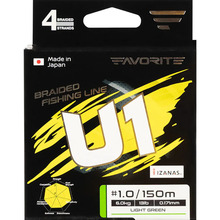 Шнур FAVORITE U1 PE 4x 150м #0.3/0.094mm 4lb/1.8kg Light Green (1693.11.52)