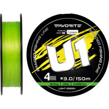 Шнур FAVORITE U1 PE 4x 150м #3.0/0.296mm 40lb/18.0kg Light Green (1693.11.70)