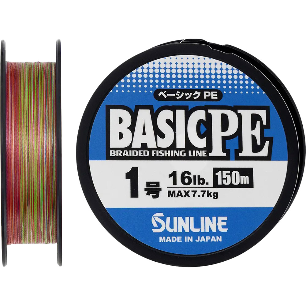 Шнур SUNLINE Basic PE 150m #1.0/0.171mm 16lb/7.7kg Multi Color (60093304)