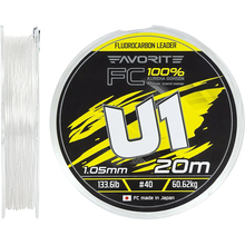 Флюорокарбон FAVORITE U1 FC 20m #40/1.05mm 133.6lb/60.62kg (1693.12.06)