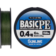 Шнур SUNLINE Basic PE 150m #0.4/0.108mm 6lb/2.9kg Dark Green (63045132)