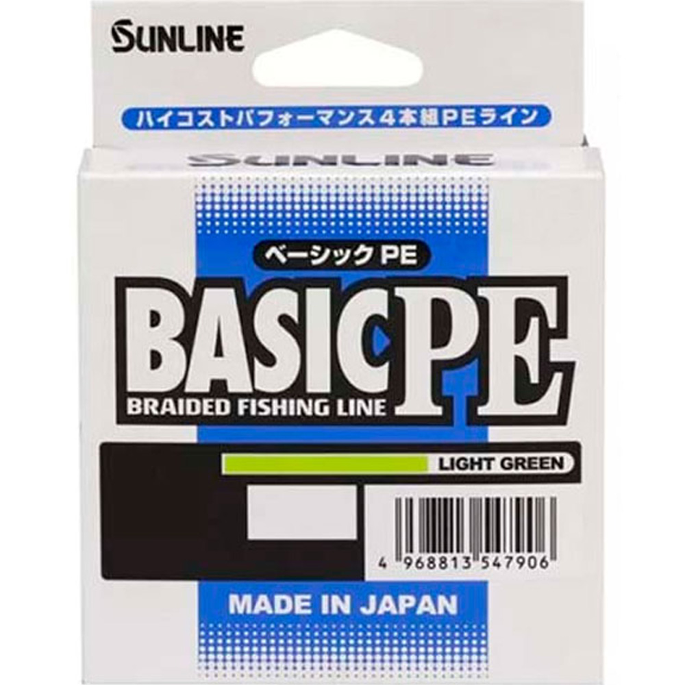 Шнур SUNLINE Basic PE 150m #0.3/0.094mm 5lb/2.1kg Light Green (60093270) динамічне ударне навантаження 5