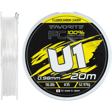 Флюорокарбон FAVORITE U1 FC 20m #35/0.98mm 116.8lb/52.97kg (1693.12.05)