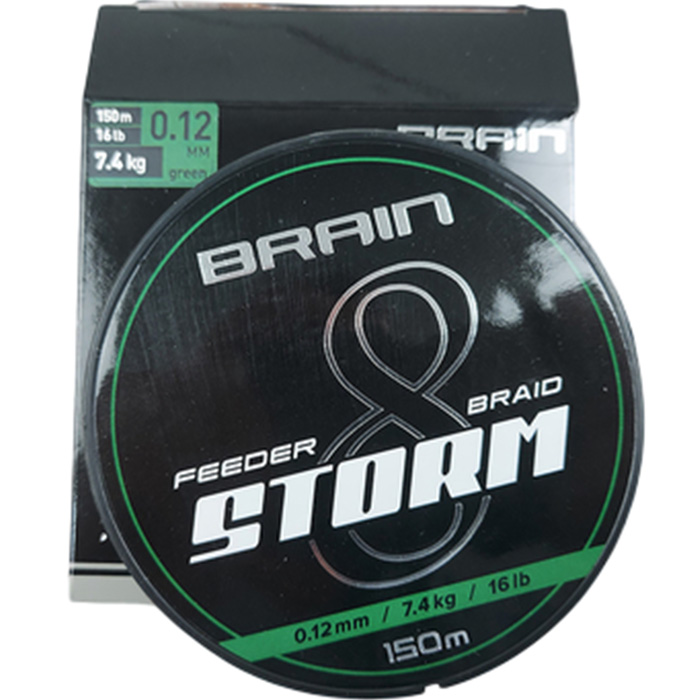 Шнур BRAIN Storm 8X 150m 0.12mm 16lb/7.4kg Green (1858.51.71)