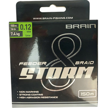 Шнур BRAIN Storm 8X 150m 0.12mm 16lb/7.4kg Lime (1858.51.98)