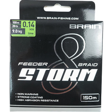 Шнур BRAIN Storm 8X 150m 0.14mm 20lb/9.0kg Lime (1858.51.99)