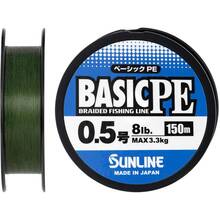 Шнур Sunline Basic PE 150м #0.5/0.121мм 8lb/3.3 кг Dark Green (63045134)