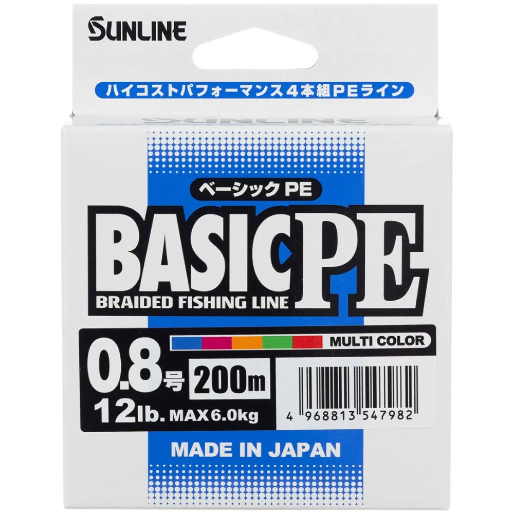 Шнур SUNLINE Basic PE 200m #0.8/0.153mm 12lb/6kg (60093352) динамическая ударная нагрузка 12