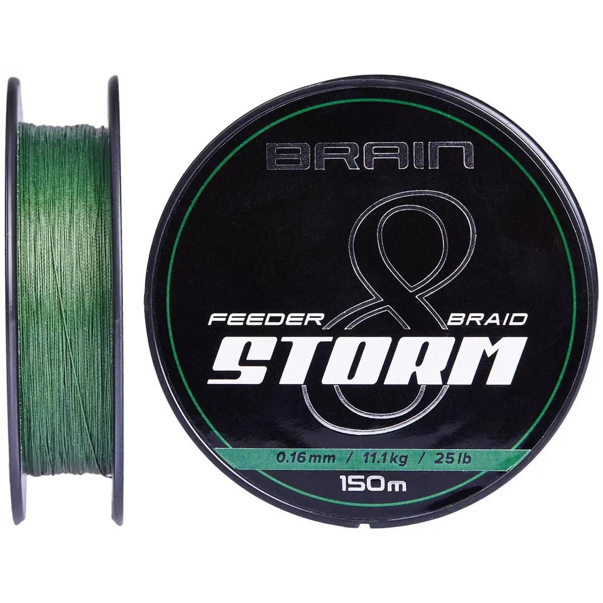Шнур Brain Storm 8X 150м 0.06мм 8lb/3.8кг Green (1858.51.68)