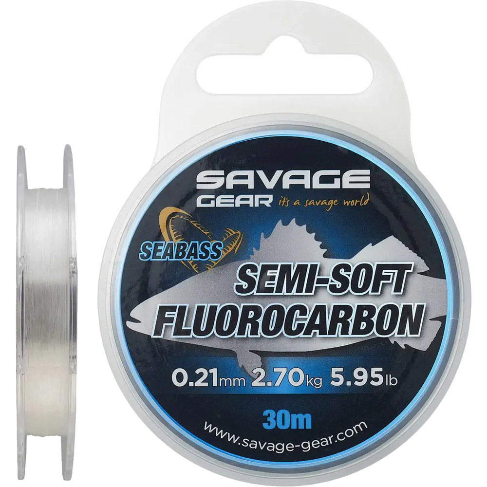 Флюорокарбон SAVAGE GEAR Semi-Soft Seabass 30m 0.35mm 6.72kg Clear (74487)
