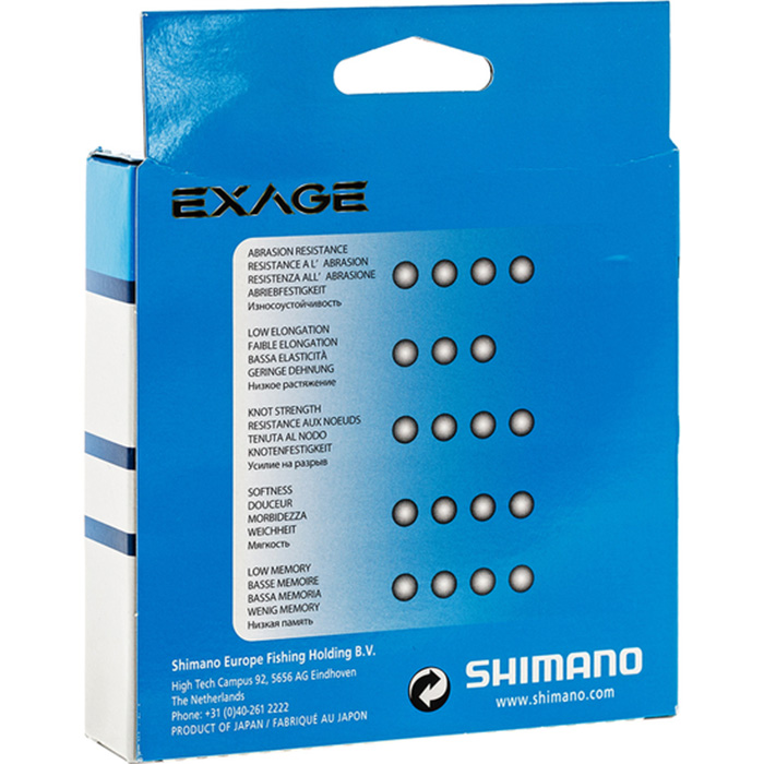 Лісочка SHIMANO Exage 300m 0.185mm 2.9kg (EXG30018) динамічне ударне навантаження 6.3