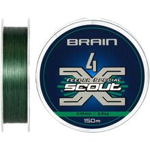 Шнур Brain Scout 4X 150 м 0.100 мм 5.8 кг Deep green (1858.55.27)