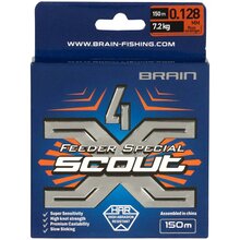 Шнур Brain Scout 4X 150 м 0.128 мм 7.2 кг Fluoro Orange (1858.55.35)