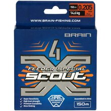 Шнур Brain Scout 4X 150 м 0.205 мм 14.6 кг Fluoro Orange (1858.55.39)