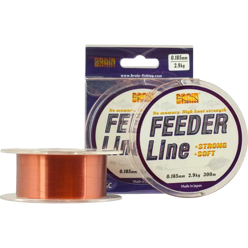 Волосінь BRAIN Feeder 300 m 0,223 мм #1.7, 4.3 кг, 9.5 lb Copper (1858.70.03) динамічне ударне навантаження 9.5