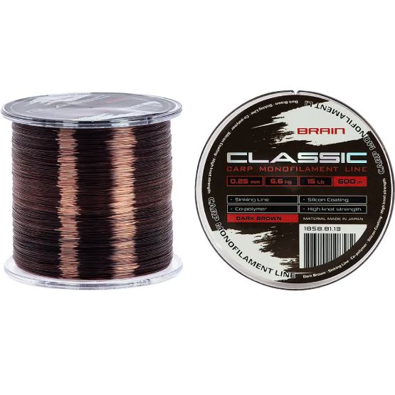 Лісочка BRAIN Classic Carp Line 600 м 0.25 мм Dark Brown (1858.81.13)