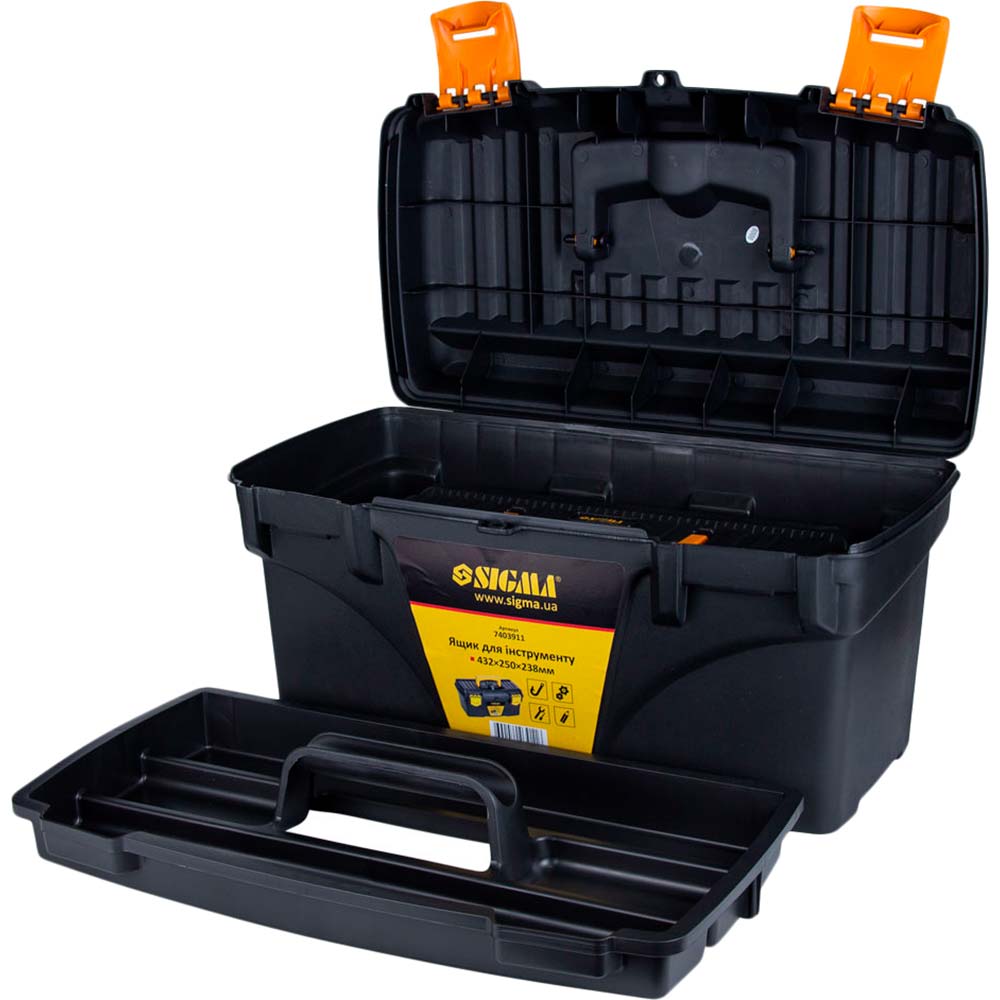 Ящик для инструмента SIGMA 432 x 250 x 238 мм (7403911) Материал пластик