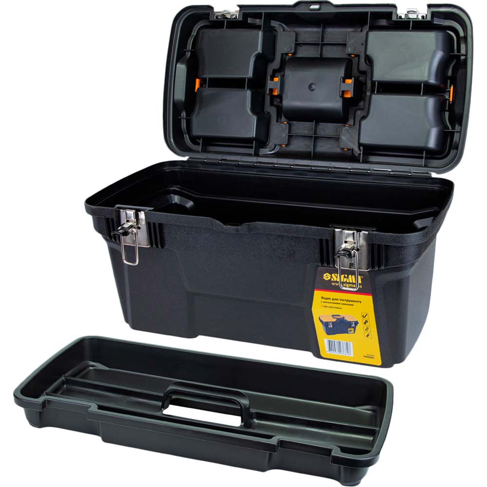 Ящик для инструмента SIGMA металлические замки 582 x 310 x 234 мм (7403681) Количество отсеков 1