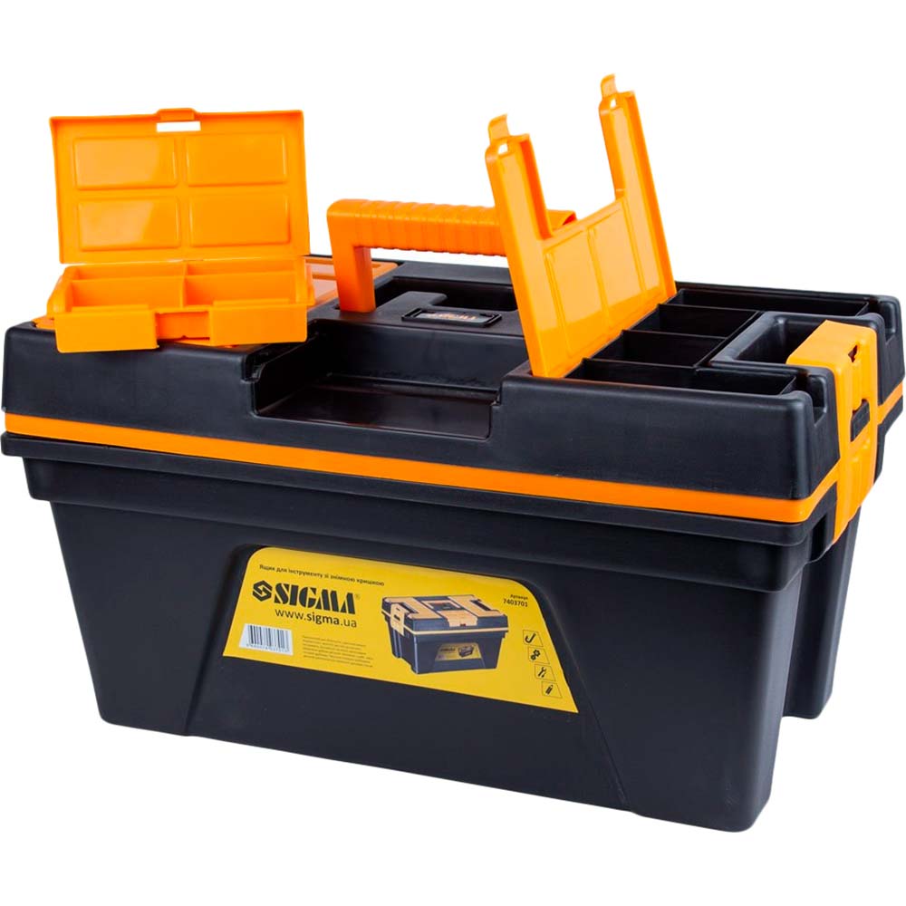 Ящик для инструмента SIGMA со съемной крышкой 460 x 246 x 246 мм (7403701) Количество ящиков в комплекте 1