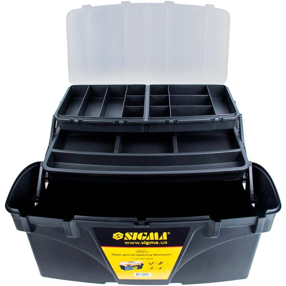 Ящик для инструмента SIGMA Месhаnіс 510 x 290 x 280 мм (7404211) Оснащение органайзер на крышке