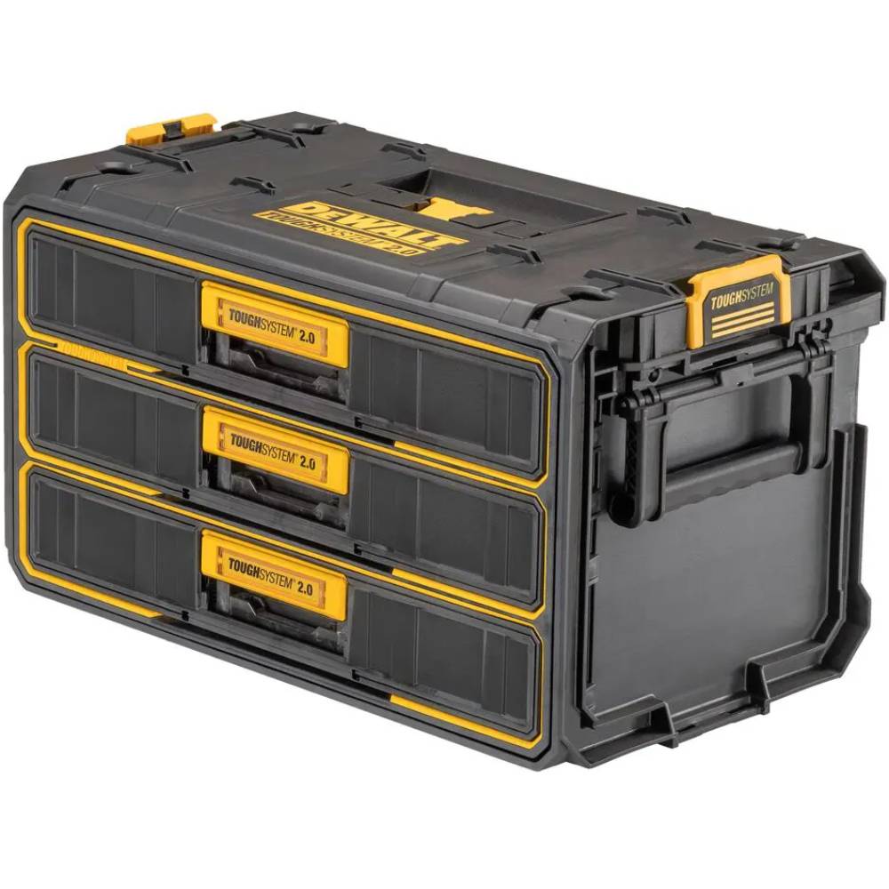 Ящик для инструментов DEWALT TOUGHSYSTEM 2.0 (DWST08330-1) Дополнительно Три выдвижных ящика с замком на передней панели; влагозащищенный IP65.