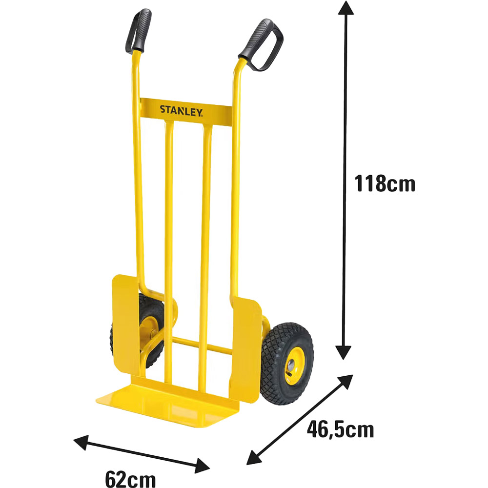 Візок вантажний STANLEY SXWT-HT526 Додатково Розмір платформи: 40 х 19,5 см; Кількість коліс: 2; Діаметр великих коліс: 260 мм