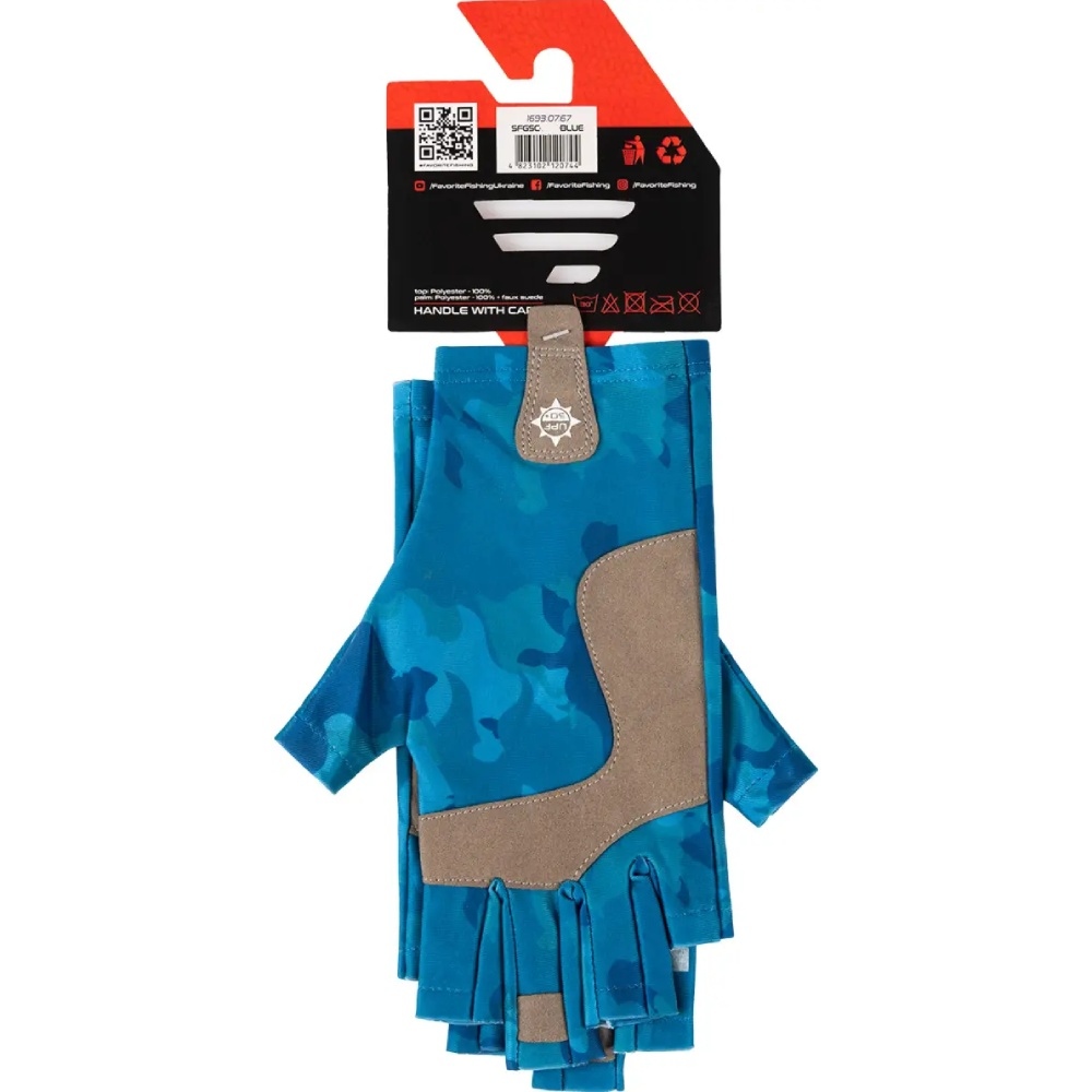 Рукавички FAVORITE Solar Fishing Gloves 5 Cut L/XL Blue (SFG5C-L/XL-Blue) Колір блакитний