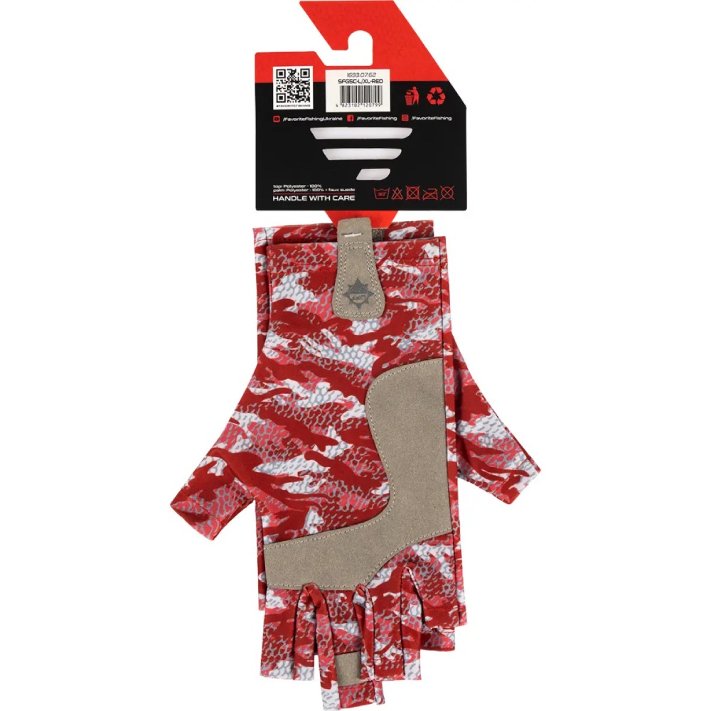 Перчатки FAVORITE Solar Fishing Gloves 5 Cut L/XL Red (SFG5C-L/XL-Red) Цвет красный
