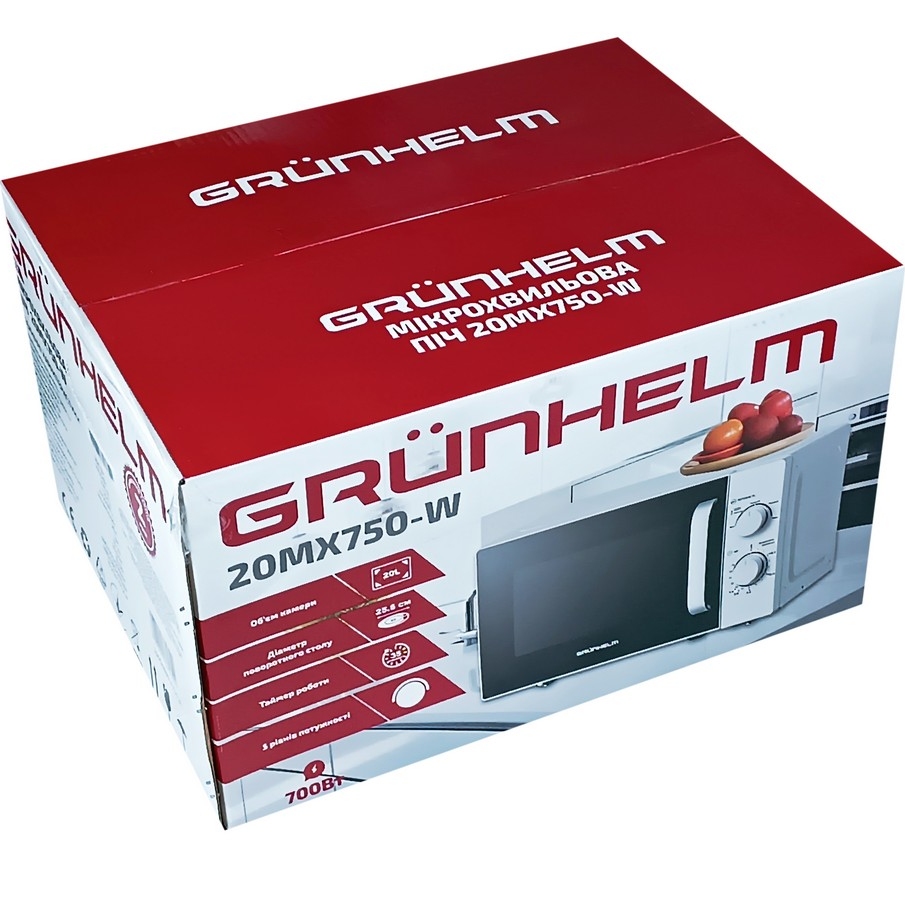 Фото Мікрохвильова піч GRUNHELM 20MX750-W