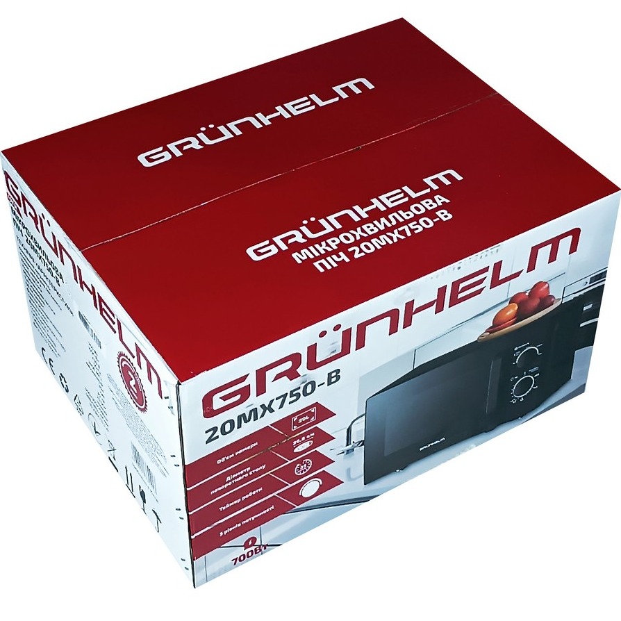 Фото Мікрохвильова піч GRUNHELM 20MX750-B