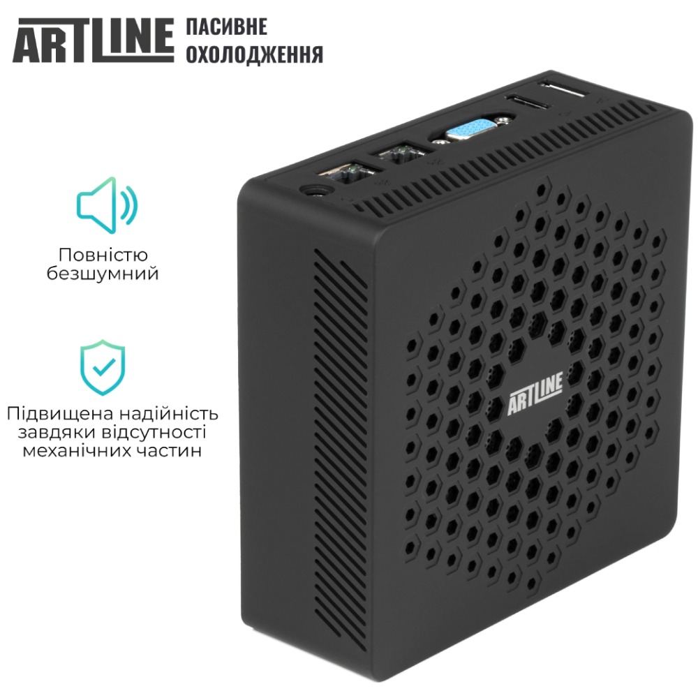Неттоп ARTLINE Business B14 Windows 11 Pro + Монітор B24F100Plus-IPS (B14v22Win+B24F100Plus-IPS) Кількість ядер 4