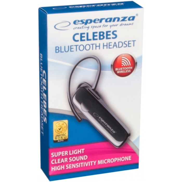 Bluetooth-гарнитура ESPERANZA EH184K Celebes Black (5901299947517) Время работы в режиме разговора 3