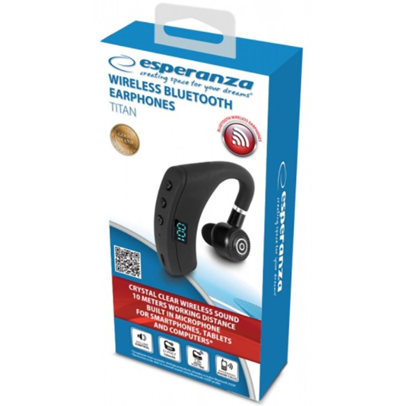 Bluetooth-гарнитура ESPERANZA EH235K Earphone Titan (5901299958469) Время работы в режиме разговора 8